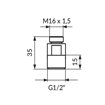 Slika PRIKLJUCAK 1/2" KOD K09, J, JA, JP36 PNIP36