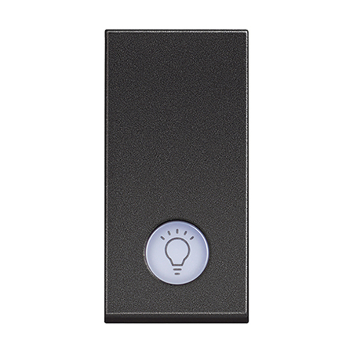 Slika Bticino Classia prekidač običan 1M 10AX 250V osvetljen LED 230V simbol sijalice crni RAL 9011 RG4001LA