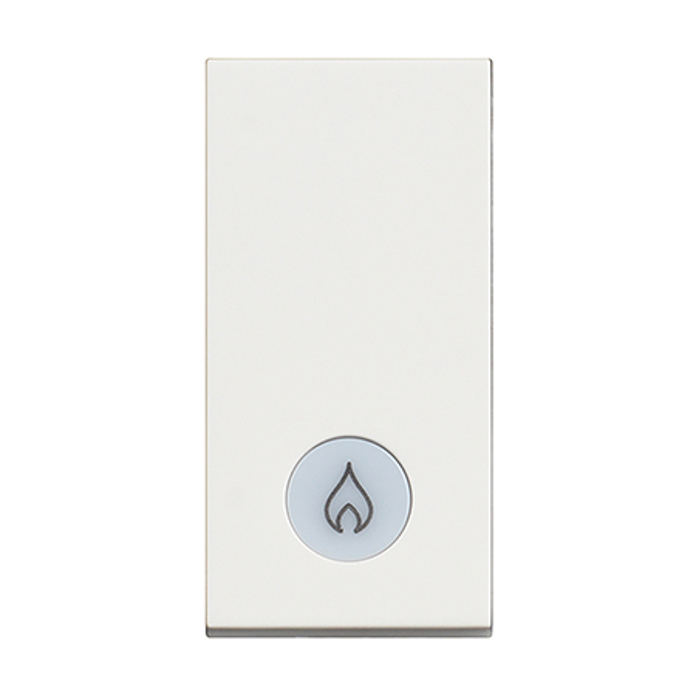 Slika Bticino Classia prekidač običan 1M 16AX 250V osvetljen LED 230V simbol grejalice bela RW4001LP