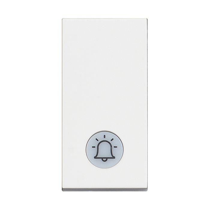 Slika Bticino Classia taster 1M 10A osvetljen LED 230V simbol zvona beli RW4042