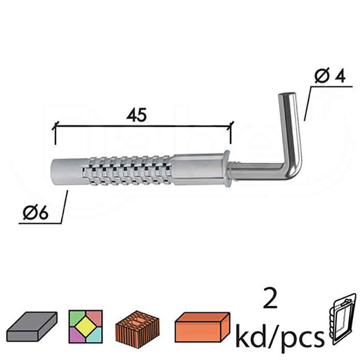 Slika Tipl + L kuka TL1 ZnB fi6x45/4mm (2kom) XPD  0401224