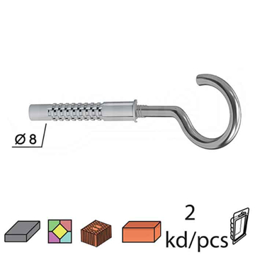 Slika Tipl + luster kuka TC1 ZnB fi8x40/4mm (2kom) XPD   0401222