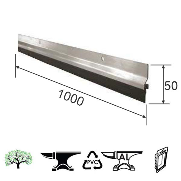 Slika Lajsna diht za vrata ČT4 siva 1000×50/25 mm DP1