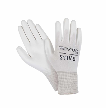 Picture of BAU S zaštitne rukavice PU Weiss – bele PU radne rukavice za precizan rad (10) XL
