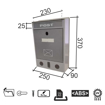 Slika Poštansko sanduče PVC POST sivo 250×370×90 mm DABEL