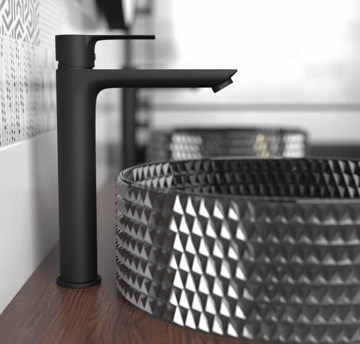 Slika Baterija za lavabo visoka Minotti Stela 2422 mat crna