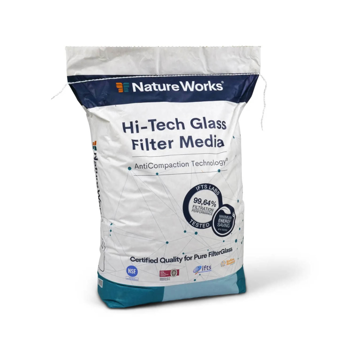 Nature Works HiTech staklo za filtraciju bazena, pakovanje 20 kg, granulacija 0,6–1,2 mm
