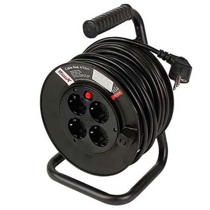 Slika Produžni kabl na koturu 25 m 4 utičnice 1,5 mm² 16A