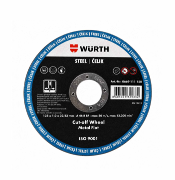 Slika Rezna ploča WURTH za čelik 125 x 1,0 x 22,23 mm