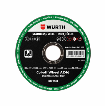 Slika Rezna ploča WURTH za inox 125 x 1,0 x 22,23 mm
